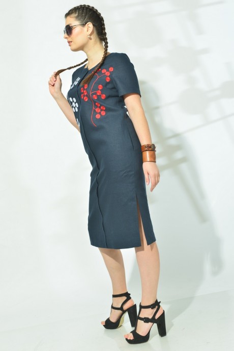 Платье MALI 420-046 тёмно-синий размер 48-56 #4