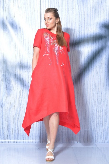 Платье MALI 419-017 красный размер 48-58 #4