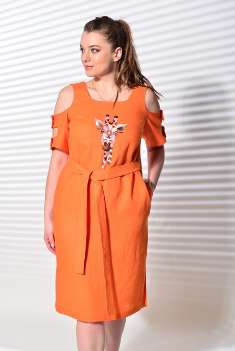 Платье MALI 419-028 оранжевый размер 48-58 #3