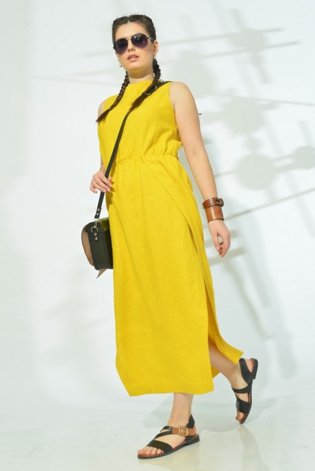 Платье MALI 419-027 жёлтый размер 44-54 #2