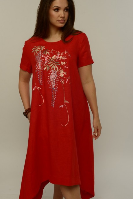 Платье MALI 419-017 красный размер 48-58 #7