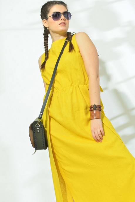 Платье MALI 421-054 жёлтый размер 46-54 #4