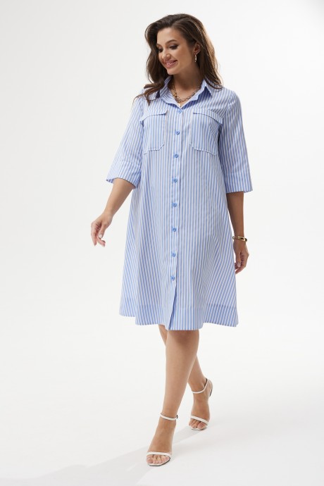 Платье MALI 423-029 бело-голубая полоска размер 48-58 #2