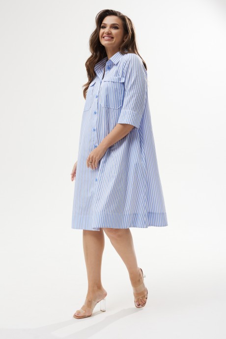 Платье MALI 423-029 бело-голубая полоска размер 48-58 #3
