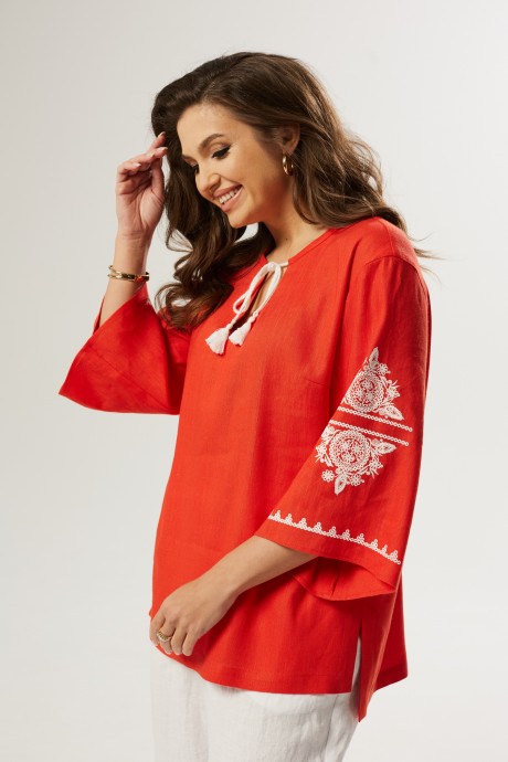 Блузка MALI 623-019 красный размер 48-58 #2