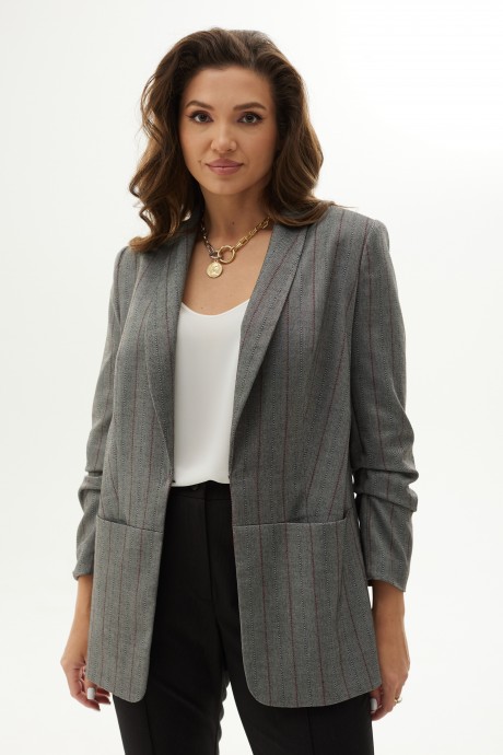 Жакет (пиджак) MALI 121-071 серый, полоска размер 48-58 #1