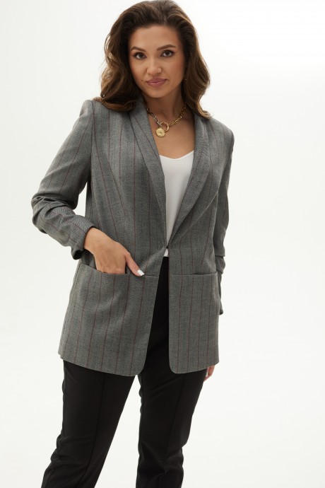 Жакет (пиджак) MALI 121-071 серый, полоска размер 48-58 #2