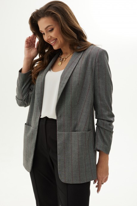 Жакет (пиджак) MALI 121-071 серый, полоска размер 48-58 #4