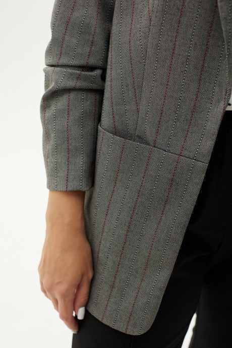 Жакет (пиджак) MALI 121-071 серый, полоска размер 48-58 #5