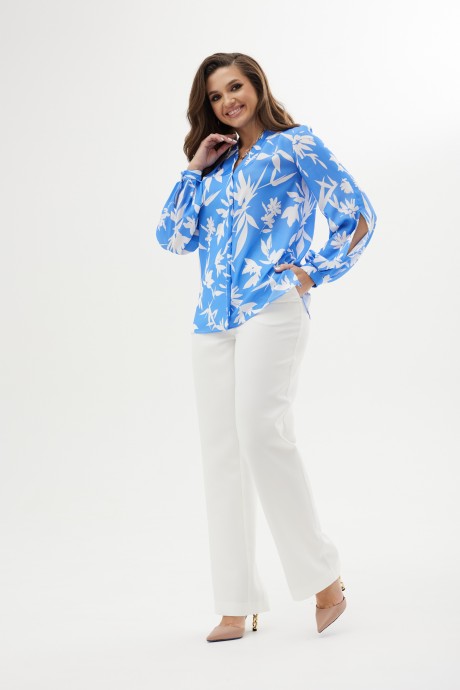 Блузка MALI 623-042 голубой размер 46-56 #3