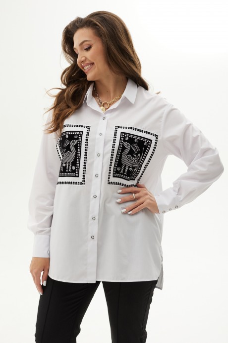 Блузка MALI 623-049 белый, чёрный размер 46-56 #3