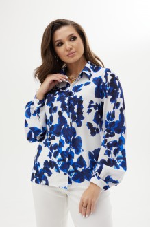 Блузка MALI 623-074 синий, цветы #1