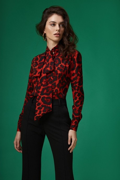 Блузка, туника, рубашка LIBERTY 2809 красно-чёрный размер 42-48 #1