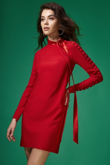 Короткое платье LIBERTY 2141 красный размер 42-48 #2
