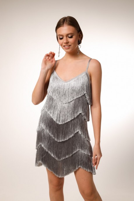 Вечернее платье PUR PUR 11-237/1 серебро размер 42-46 #4
