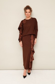 Юбочный костюм PUR PUR 11-435 двойка коричневый