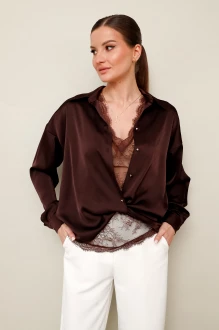 Блузка PUR PUR 11-454 шоколадная