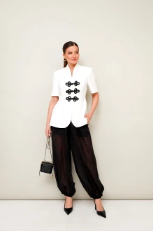 Брючный костюм PUR PUR 11-475 двойка бело-черный