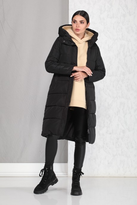 Пальто Beautiful&Free 4000 чёрный размер 42-50 #4