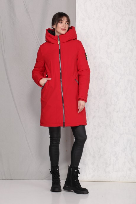 Пальто Beautiful&Free 4023 красный размер 42-50 #5