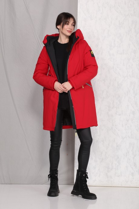 Пальто Beautiful&Free 4023 красный размер 42-50 #1