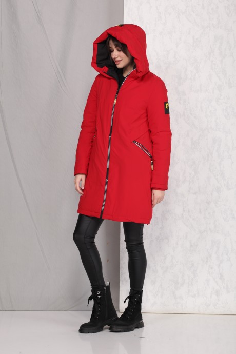 Пальто Beautiful&Free 4023 красный размер 42-50 #3