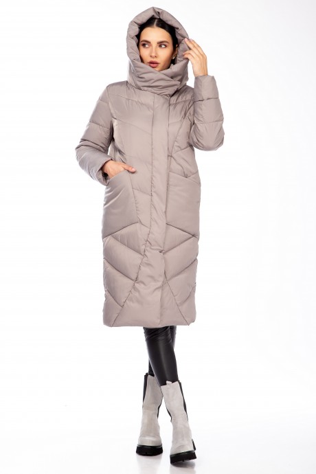 Пальто Beautiful&Free 4101 серо-бежевый размер 48-58 #6