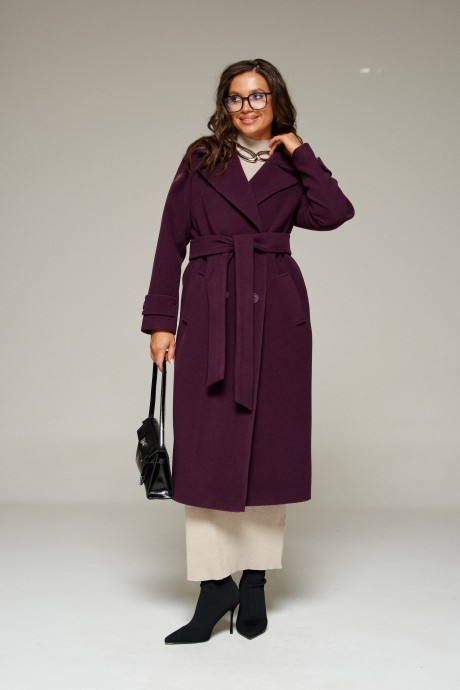 Пальто Beautiful&Free 7028 сливовый размер 48-58 #2