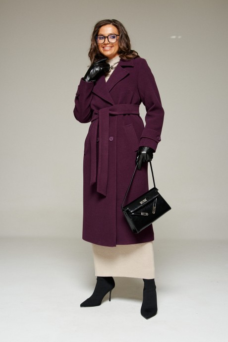 Пальто Beautiful&Free 7028 сливовый размер 48-58 #3