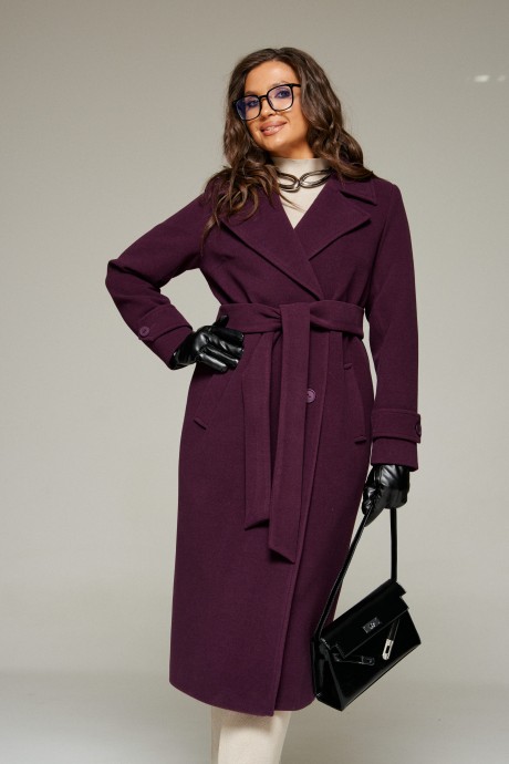 Пальто Beautiful&Free 7028 сливовый размер 48-58 #4