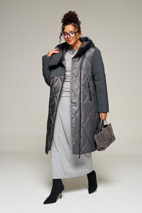 Пальто Beautiful&Free 8023 графит размер 46-56 #3