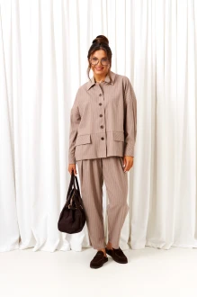 Брючный костюм Beautiful&Free 6414 двойка полоска капучино