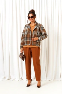 Брючный костюм Beautiful&Free 6413 тройка миндаль