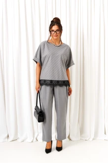 Брючный костюм Beautiful&Free 6442 двойка светло-серый