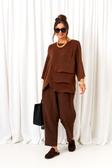 Брючный костюм Beautiful&Free 6429 двойка шоколад