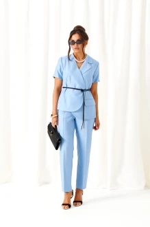 Брючный костюм Beautiful&Free 6451 двойка голубой