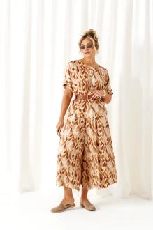 Брючный костюм Beautiful&Free 6464 двойка бежево-ореховый