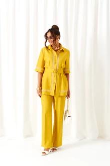 Брючный костюм Beautiful&Free 6461 двойка горчица