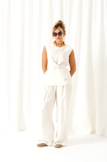 Брючный костюм Beautiful&Free 6466 двойка молочный