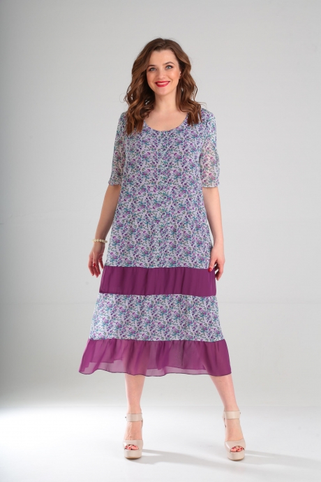 Платье VIOLA STYLE 0849 фиолетовый размер 58-62 #1