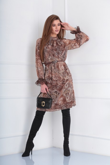 Вечернее платье VIOLA STYLE 0949 коричневый размер 42-46 #1