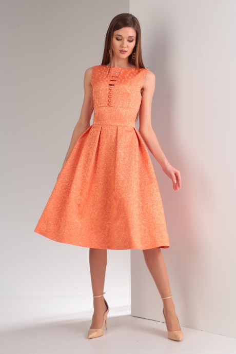 Вечернее платье VIOLA STYLE 0807 персик размер 42-46 #1