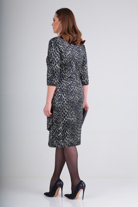 Вечернее платье VIOLA STYLE 0960 серо-сливовый леопард размер 50-54 #3