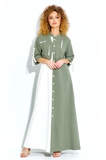 Платье Euromoda 691 хаки, белый