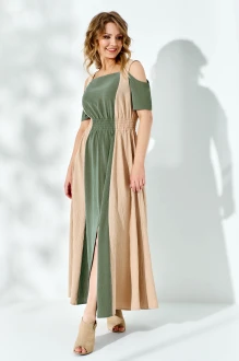 Платье Euromoda 520 бежевое, хаки
