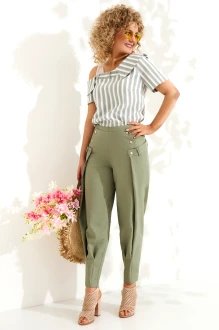 Брючный костюм Euromoda 617 двойка хаки