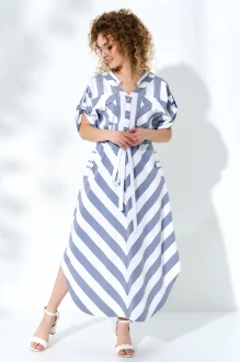 Платье Euromoda 719 серо-синее
