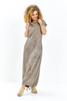 Платье Euromoda 726 бежевый меланж