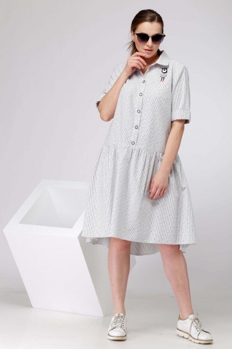 Платье SOVA 12006 белый (диз. полоска) размер 50-54 #1