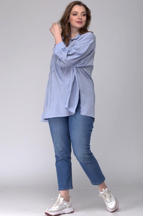 Блузка, туника, рубашка SOVA 13034 голубой размер 50-60 #3